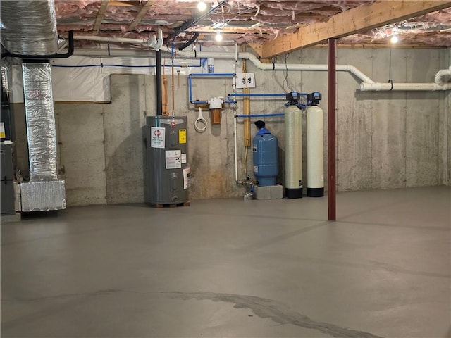 475 Danielson Pike, Scituate, RI 02857 - unfinished below grade area featuring a water softener, water heater, and a water pressure tank