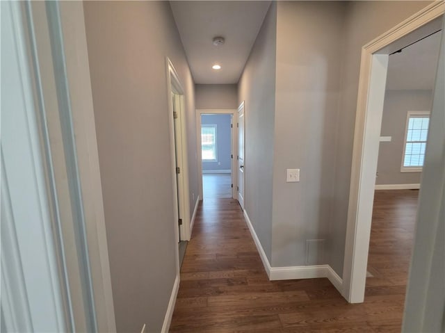 475 Danielson Pike, Scituate, RI 02857 - hallway featuring dark wood-style floors and recessed lighting