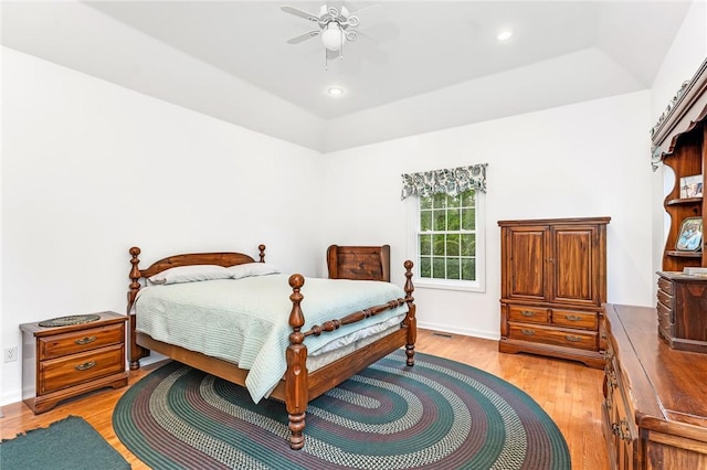 3 Piezzo Dr, Westerly, RI 02891 - bedroom featuring light wood finished floors, a raised ceiling, ceiling fan, and recessed lighting