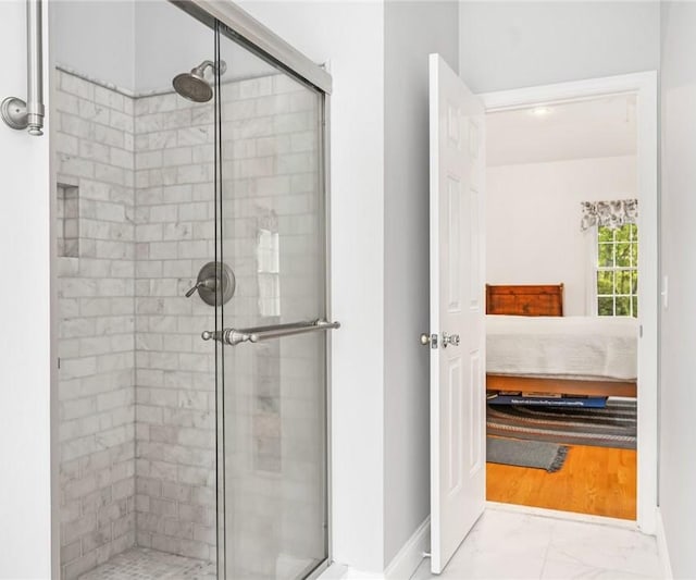 3 Piezzo Dr, Westerly, RI 02891 - ensuite bathroom with a stall shower and marble look tiles
