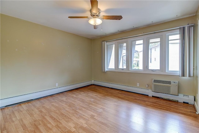 400 Narragansett Pkwy Unit Ei 2, Warwick, RI 02888 - unfurnished room with light wood-type flooring, ceiling fan, and a baseboard radiator