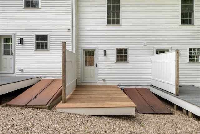 45 Cherry Ln Unit C, South Kingstown, RI 02879 - back of property with a wooden deck