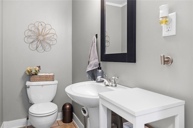229 Roger Williams Ave, East Providence, RI 02916 - bathroom with toilet and tile patterned floors