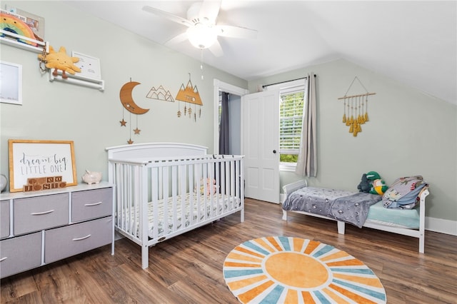 229 Roger Williams Ave, East Providence, RI 02916 - bedroom with wood finished floors, lofted ceiling, and a ceiling fan
