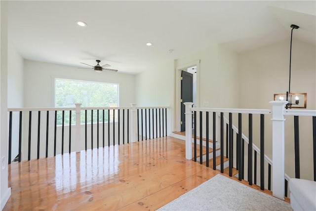 26 Old Stone Church Rd, Little Compton, RI 02837 - hallway with an upstairs landing and recessed lighting