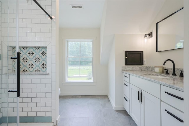 26 Old Stone Church Rd, Little Compton, RI 02837 - full bath with vanity and a shower stall