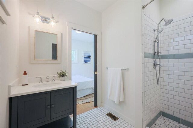 26 Old Stone Church Rd, Little Compton, RI 02837 - full bathroom with vanity and tiled shower