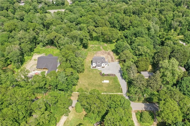 26 Old Stone Church Rd, Little Compton, RI 02837 - aerial view of property's location with a heavily wooded area