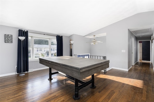 94 Waterman Ave, Warwick, RI 02889 - playroom with attic access, wood finished floors, lofted ceiling, and a ceiling fan
