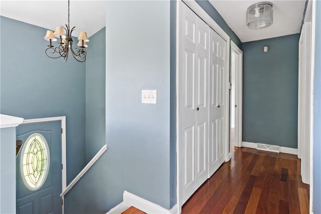 11 Tupelo Trl, Narragansett, RI 02882 - foyer entrance featuring dark wood-style floors and a chandelier