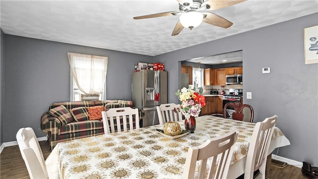 26 Grafton St Unit 3, Providence, RI 02904 - dining area featuring plenty of natural light, wood finished floors, and ceiling fan