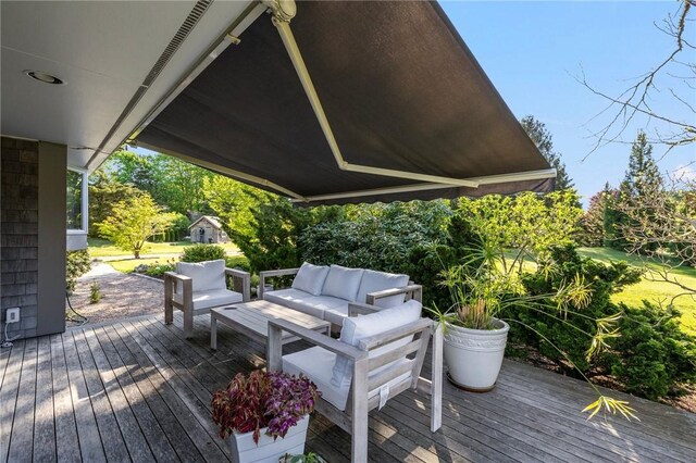 11 Mill Brook Ct, Charlestown, RI 02813 - wooden terrace featuring outdoor lounge area