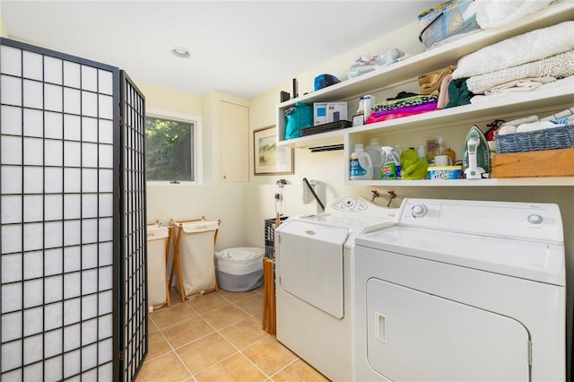 11 Mill Brook Ct, Charlestown, RI 02813 - laundry area with separate washer and dryer and light tile patterned floors