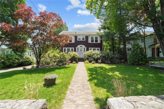 112 County Rd, Barrington, RI 02806 - colonial house featuring a front lawn