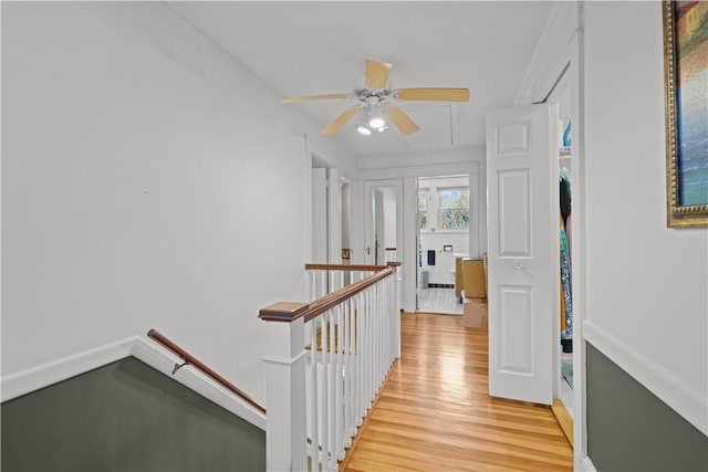 112 County Rd, Barrington, RI 02806 - hallway featuring an upstairs landing and light wood-style flooring