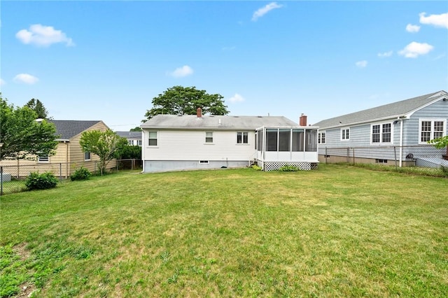 253 Nelson St, Providence, RI 02908 - rear view of property with a sunroom and a fenced backyard