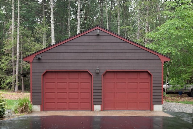 536 Douglas Hook Rd, Glocester, RI 02814 - detached garage with a forest view