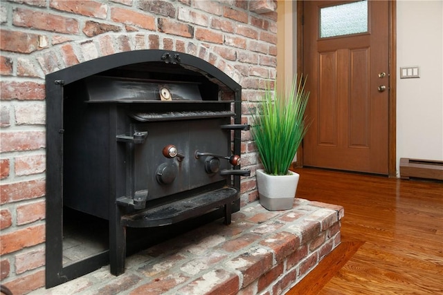 536 Douglas Hook Rd, Glocester, RI 02814 - detailed view of brick wall and wood finished floors