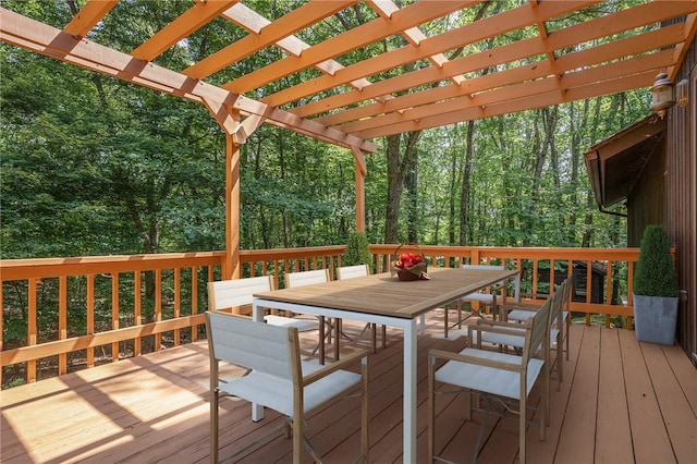 9 Beacon Hill Dr, Warwick, RI 02886 - wooden deck with outdoor dining area and a pergola