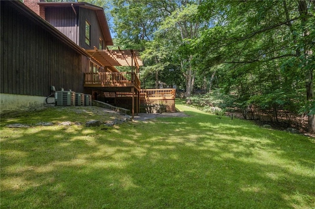 9 Beacon Hill Dr, Warwick, RI 02886 - view of grassy yard featuring a deck