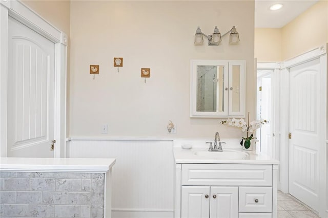 37 Teal Rd, South Kingstown, RI 02879 - full bathroom with vanity and wainscoting