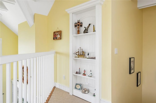 37 Teal Rd, South Kingstown, RI 02879 - corridor featuring built in shelves and carpet floors