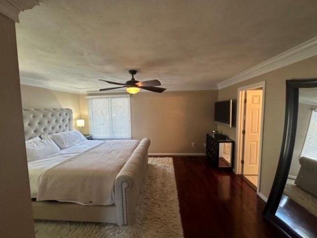 88 Nipmuc Trl Unit C, North Providence, RI 02904 - bedroom with wood finished floors, ornamental molding, and a ceiling fan