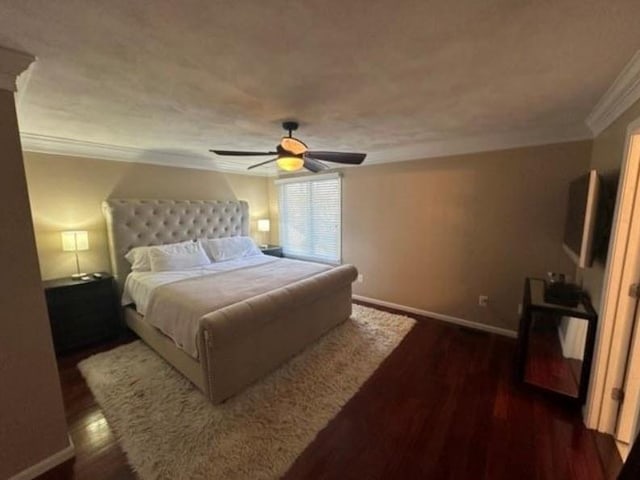 88 Nipmuc Trl Unit C, North Providence, RI 02904 - bedroom with ornamental molding, wood finished floors, and a ceiling fan