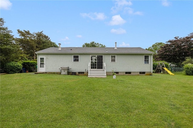 120 Landis Dr, Warwick, RI 02818 - back of house featuring a yard and a playground