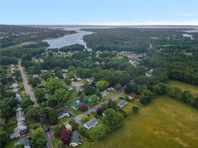 120 Landis Dr, Warwick, RI 02818 - aerial view of property's location with a large body of water and a heavily wooded area