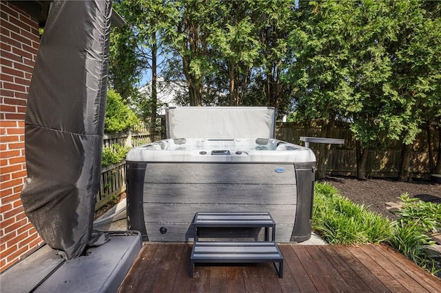 788 Namquid Dr, Warwick, RI 02888 - wooden deck featuring a hot tub