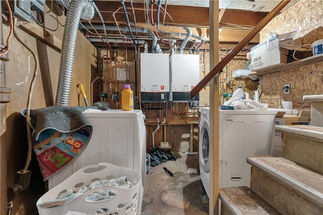 101 Benefit St, Pawtucket, RI 02860 - unfinished basement with water heater and washer and dryer