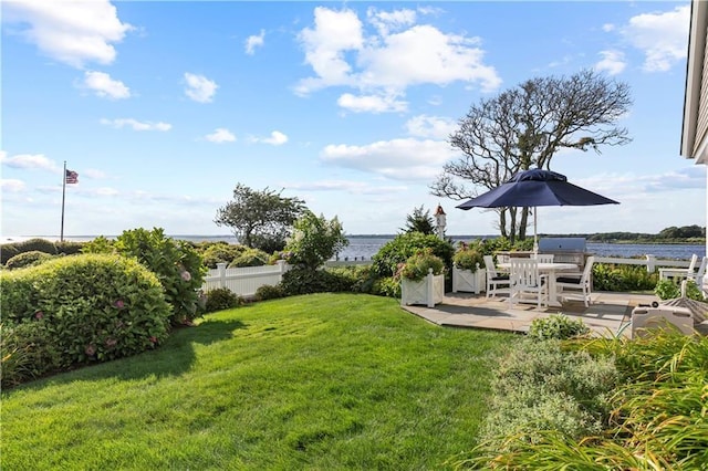 9 Arraquat Rd, Westerly, RI 02891 - view of yard featuring a water view and a patio area