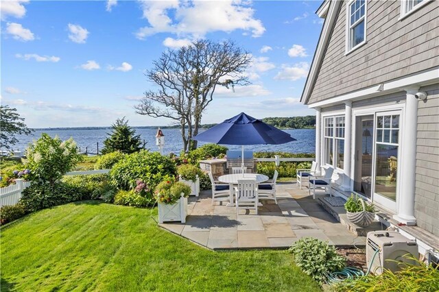 9 Arraquat Rd, Westerly, RI 02891 - view of patio / terrace featuring a water view