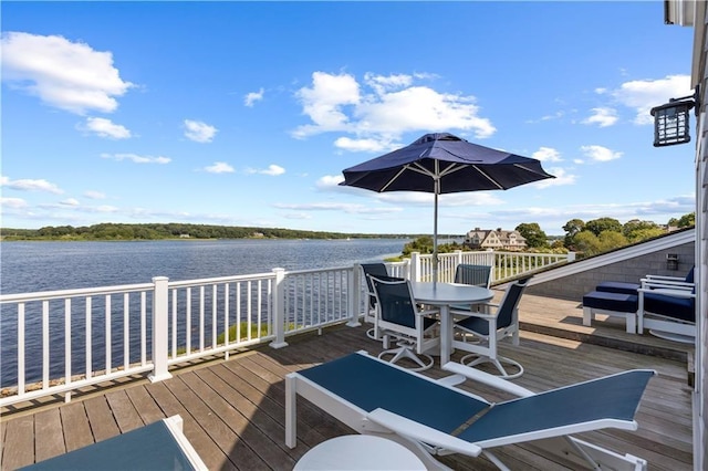 9 Arraquat Rd, Westerly, RI 02891 - deck with a water view and outdoor dining space