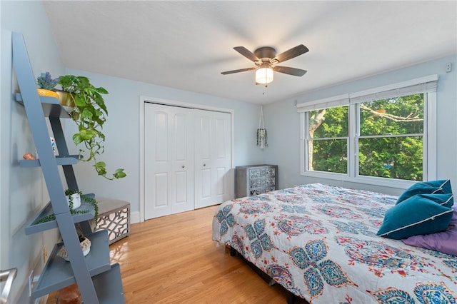 11 Burr Ave, Barrington, RI 02806 - bedroom featuring wood finished floors, a closet, and a ceiling fan