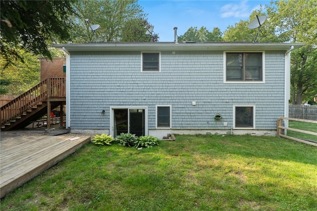 11 Burr Ave, Barrington, RI 02806 - back of property featuring stairway and a deck