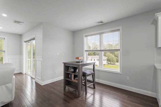 15 Spadina Ave, Warwick, RI 02889 - dining area with dark wood-style flooring, recessed lighting, and wainscoting