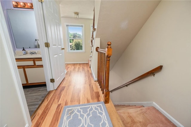200 Heroux Blvd Unit 908, Cumberland, RI 02864 - hall with light wood-style floors and stairs