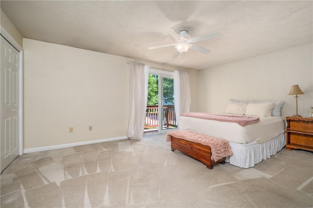 200 Heroux Blvd Unit 908, Cumberland, RI 02864 - bedroom with access to outside, carpet flooring, and ceiling fan