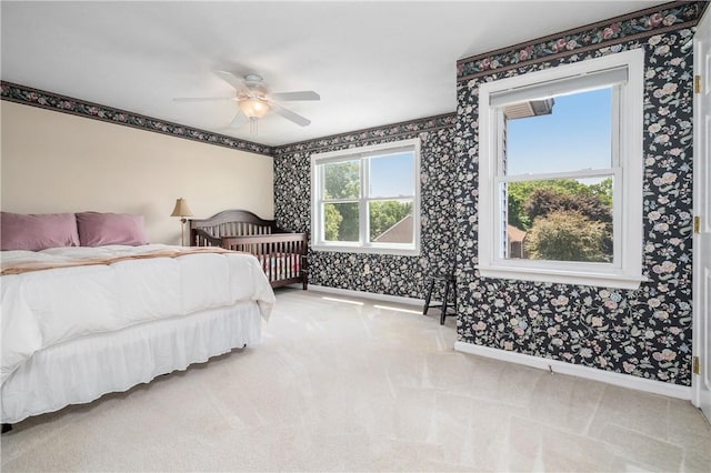 200 Heroux Blvd Unit 908, Cumberland, RI 02864 - carpeted bedroom featuring wallpapered walls and ceiling fan