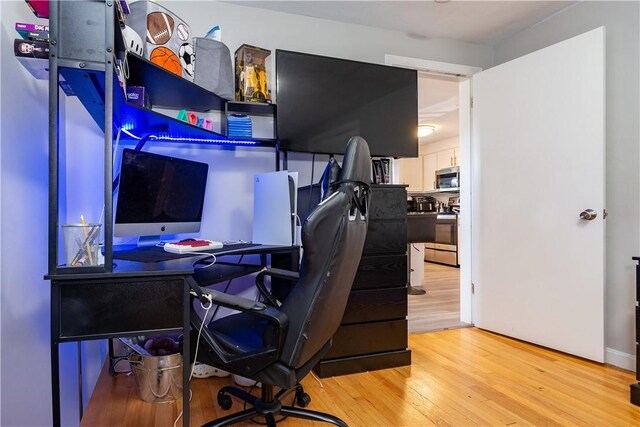 111 Belgium St, Cranston, RI 02920 - home office featuring light wood finished floors