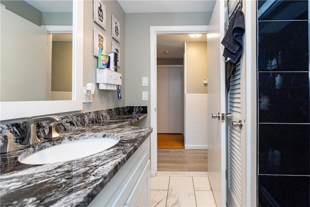111 Belgium St, Cranston, RI 02920 - bathroom with vanity and marble finish flooring