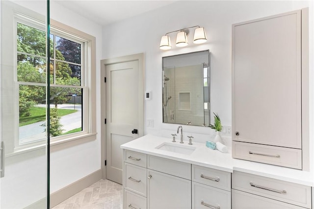 35 Coggeshall Ave, Newport, RI 02840 - full bath featuring vanity and an enclosed shower
