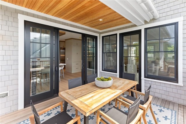 35 Coggeshall Ave, Newport, RI 02840 - wooden terrace with outdoor dining space
