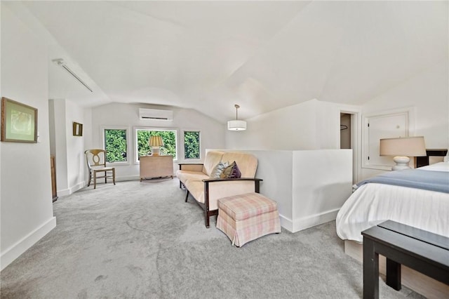 20 Wagner Rd, Westerly, RI 02891 - carpeted bedroom with a wall mounted AC and vaulted ceiling