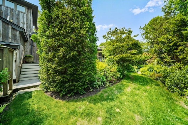 20 Wagner Rd, Westerly, RI 02891 - view of grassy yard featuring stairway