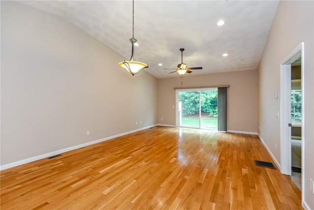 1285 Hartford Ave Unit 25, Johnston, RI 02919 - unfurnished room with a ceiling fan, light wood-style flooring, and recessed lighting