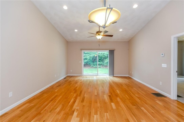 1285 Hartford Ave Unit 25, Johnston, RI 02919 - unfurnished room featuring a ceiling fan, light wood-style flooring, and recessed lighting