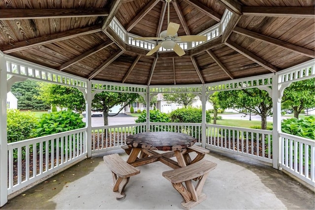 1285 Hartford Ave Unit 25, Johnston, RI 02919 - porch with a gazebo and a ceiling fan